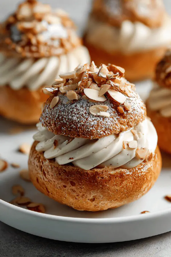 Almond Praline Choux Pastries
