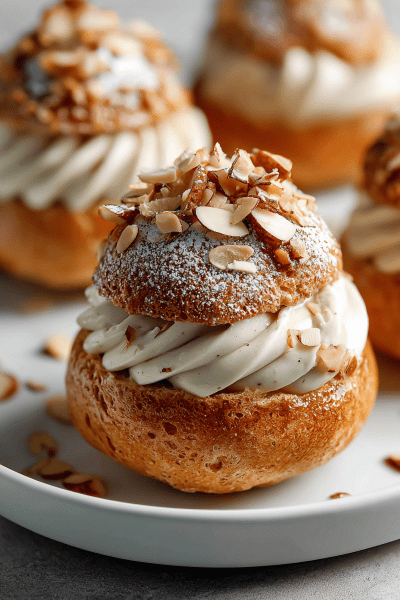Almond Praline Choux Pastries