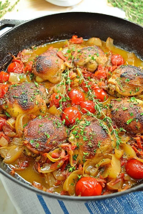 Bacon Braised Chicken Thighs