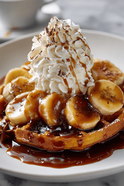 Banana Foster Waffles
