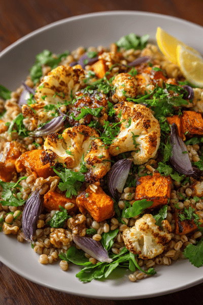 Barley Cauliflower Sweet Potato Salad