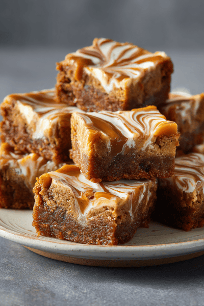 Brown Sugar Blondies with Creamy Swirl