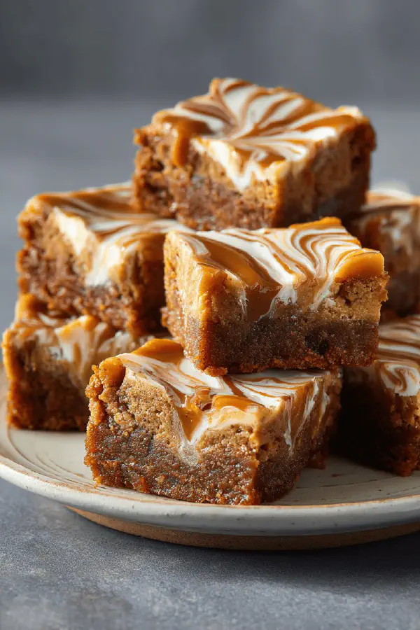 Brown Sugar Blondies with Creamy Swirl