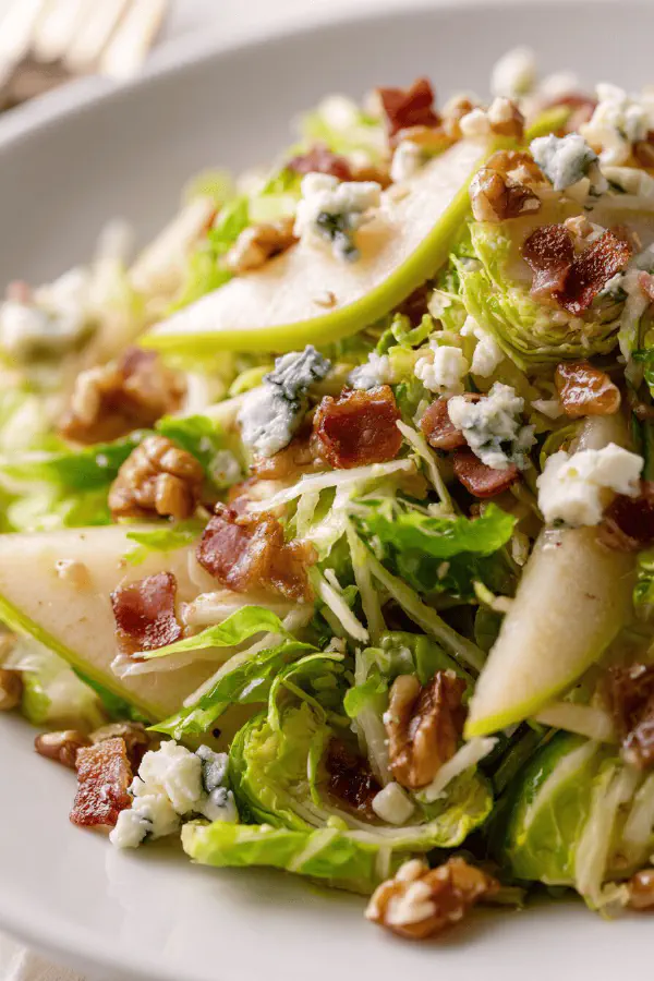 Brussels Sprout Salad with Maple Bacon Dressing