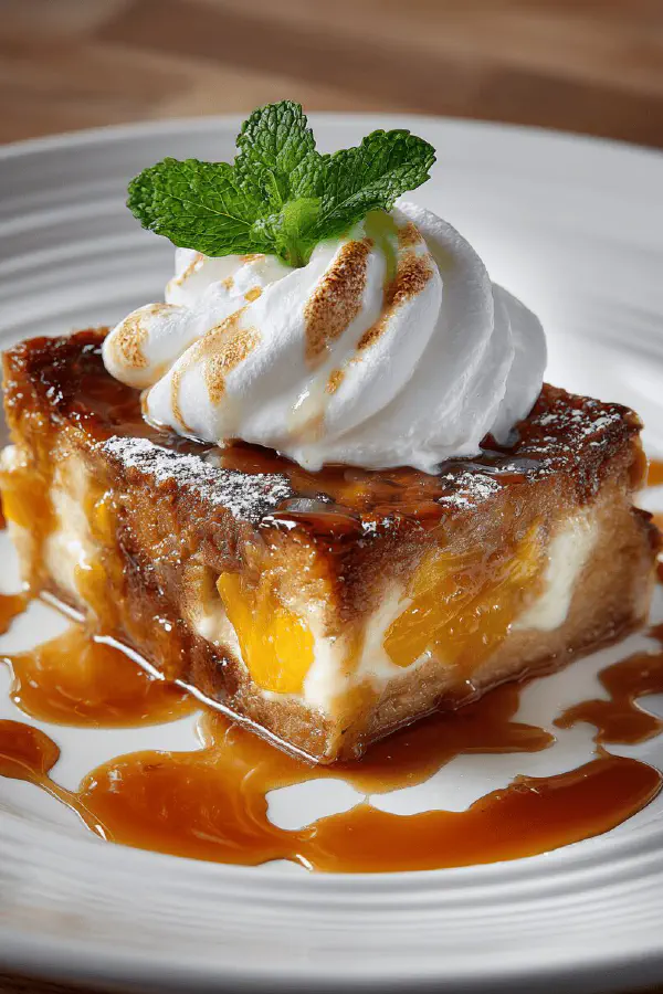 Caramelized Bread Pudding with Spiced Rum Sauce