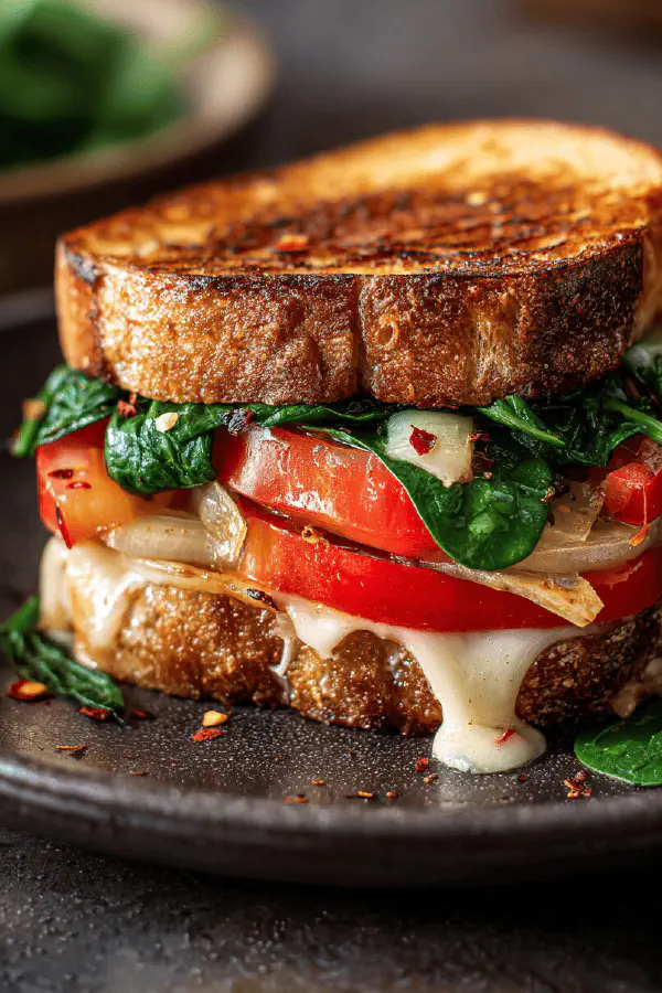 Cheddar Toast with Caramelized Onions & Tomato