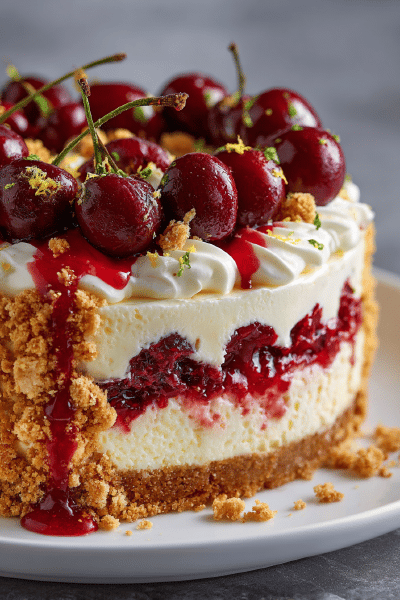 Cherry Raspberry Tart Trifle