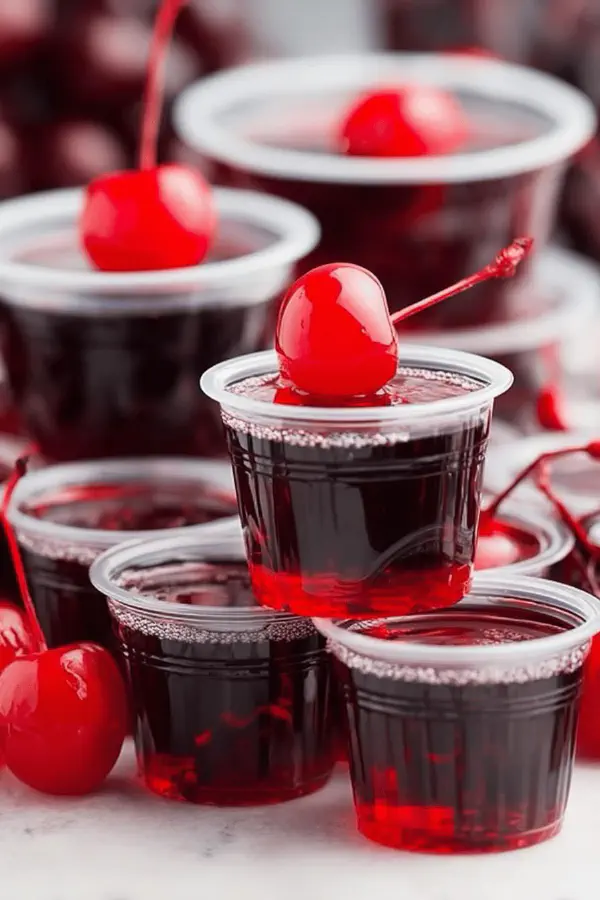 Cherry Rum Soda Jello Shots