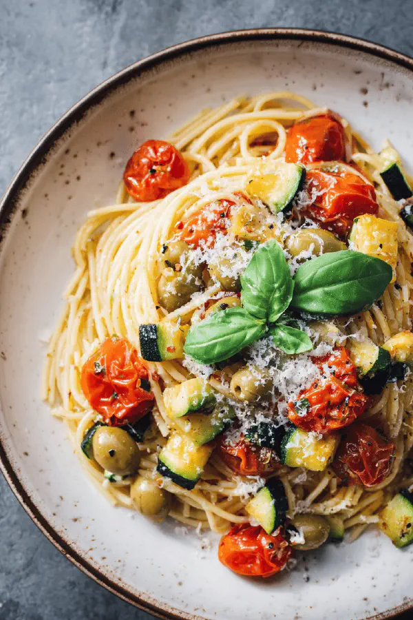 Cherry Tomato Zucchini Spaghetti