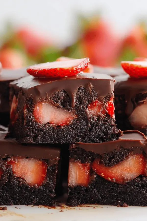 Chocolate Strawberry Ganache Brownies