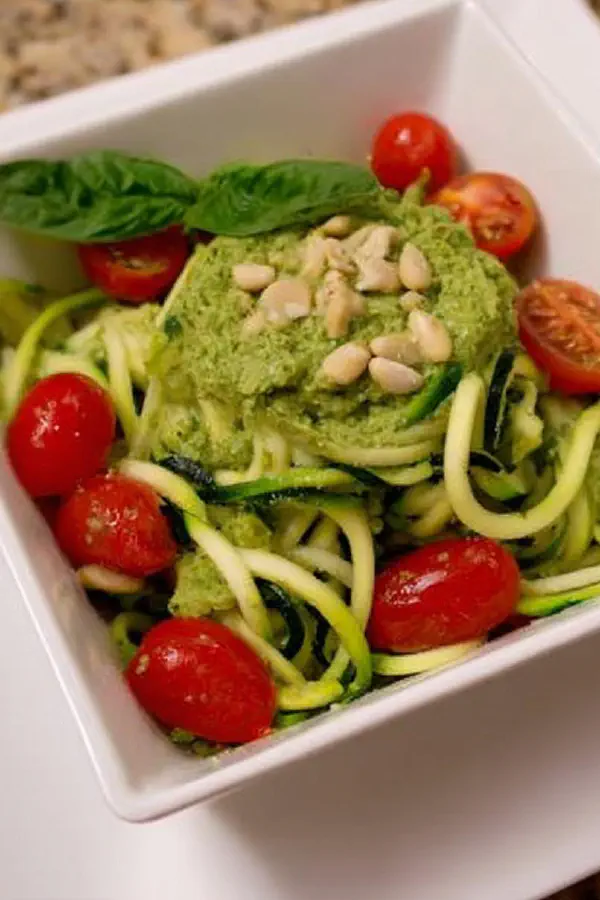 Creamy Avocado Pesto Zoodles
