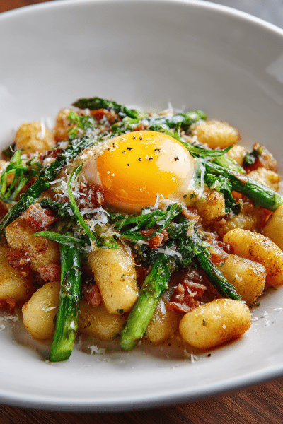 Crispy Gnocchi Carbonara Twist