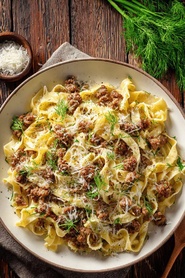 Egg Noodles with Spiced Lamb