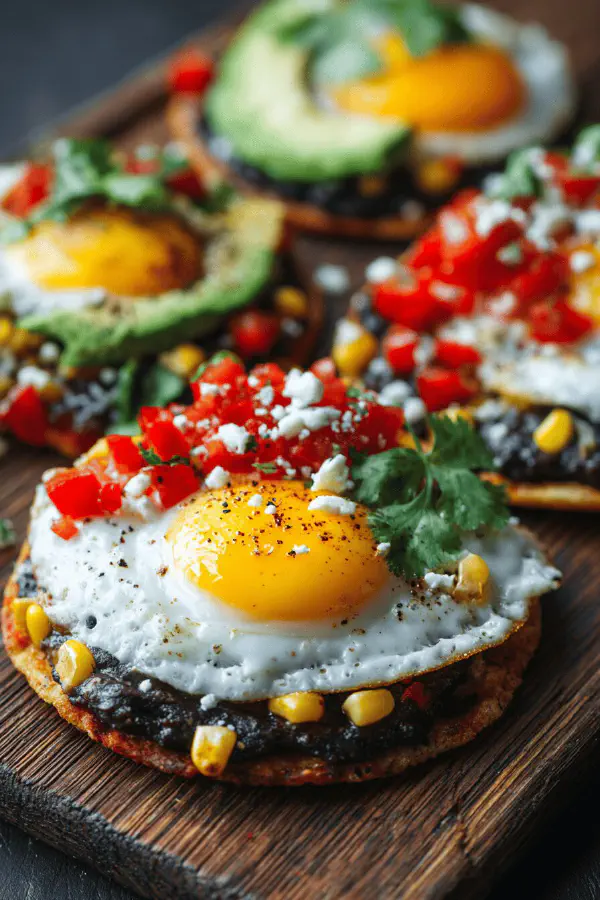 Egg Tostadas with Black Beans
