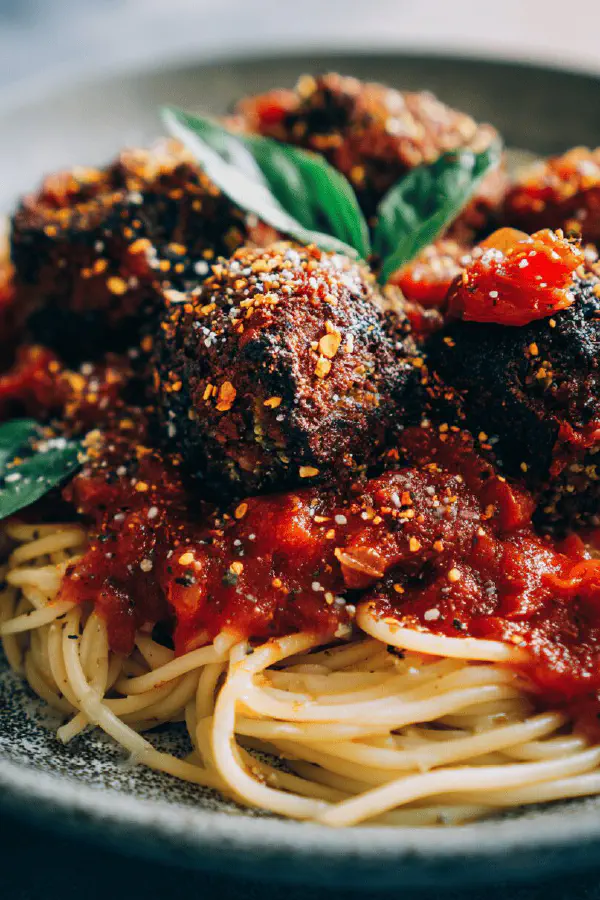 Eggplant Meatball Spaghetti