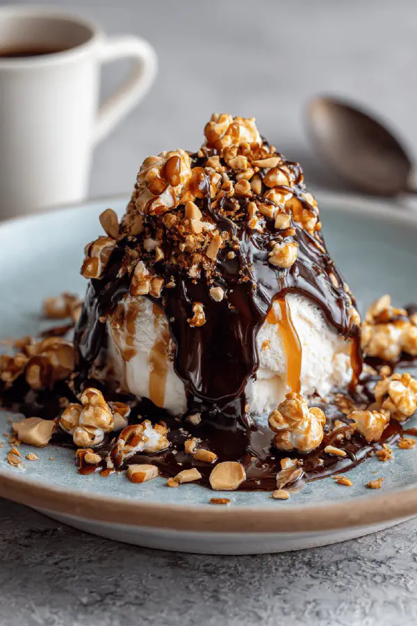 Fudge Popcorn Sundaes