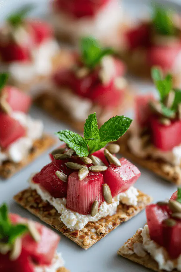 Goat Cheese Rhubarb Bites