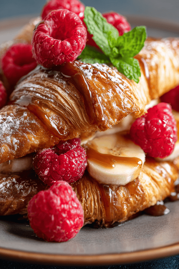 Golden Croissants with Rum Caramel