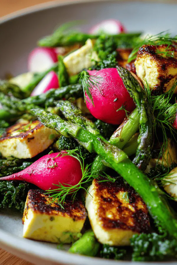 Grilled Asparagus Tofu Salad
