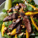 Grilled Pepper Peach Shrimp Salad
