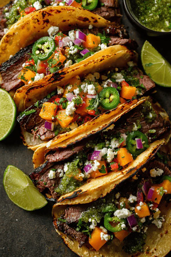 Grilled Beef Melon Tacos