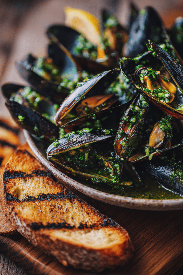 Grilled Mussels Salsa Verde Twist