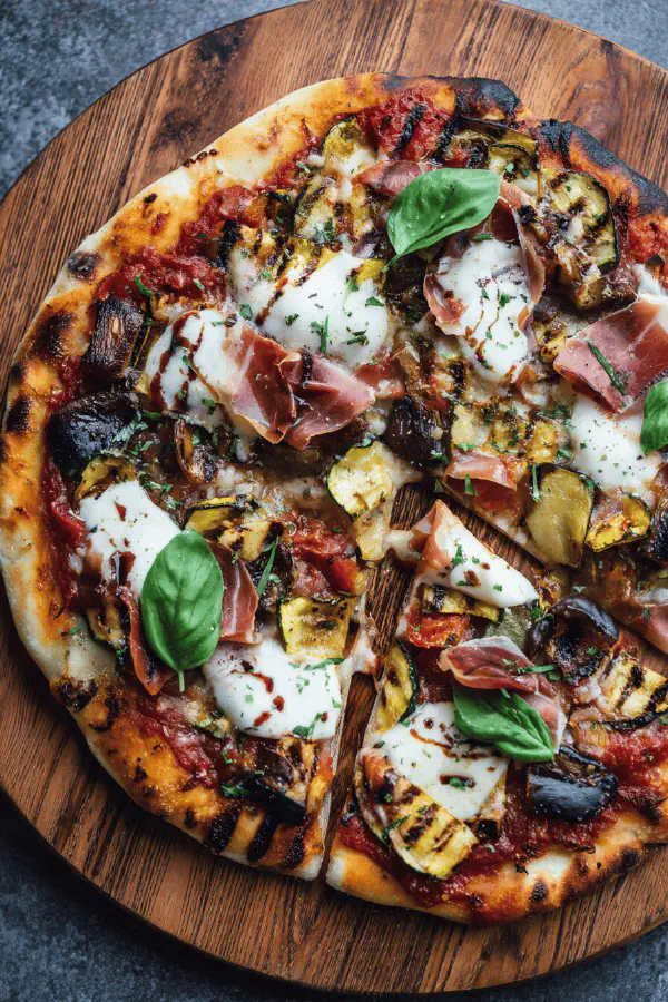 Grilled Veg & Prosciutto Pizza