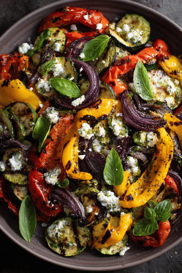 Grilled Veggie Salad with Goat Cheese