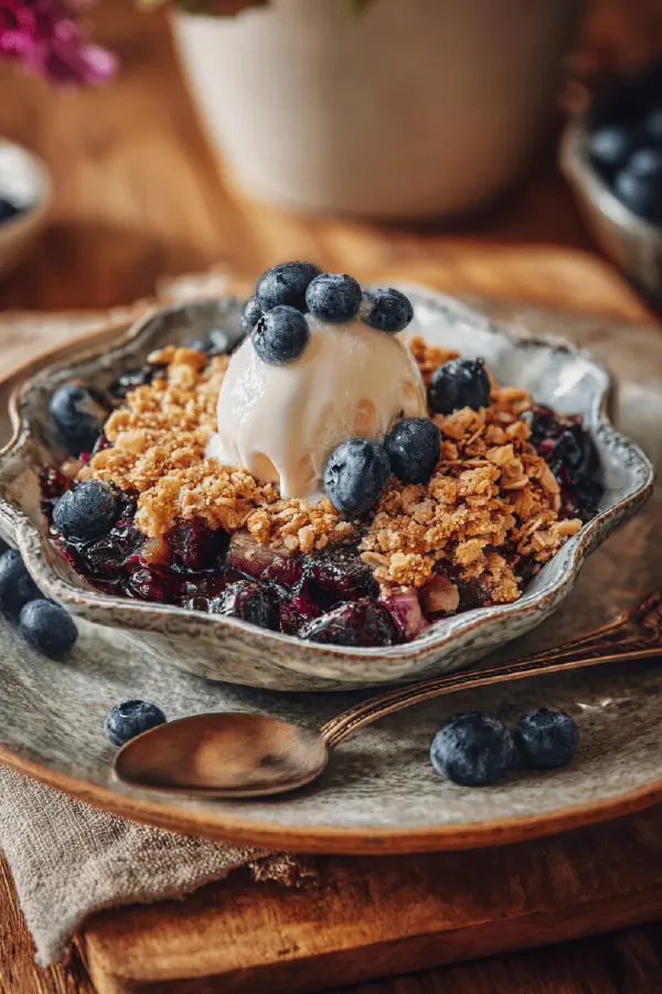 Healthy Blueberry Apple Crisp