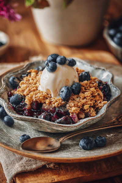 Healthy Blueberry Apple Crisp