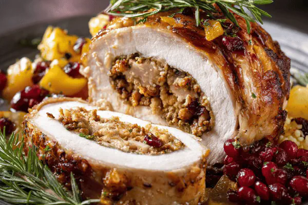 Roast Stuffed Turkey with Sage Apple