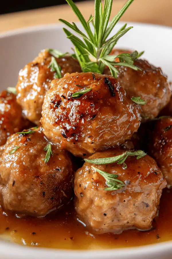 Honey-Glazed Turkey Meatballs with Apples