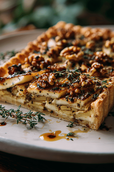 Leek Apple Camembert Tart