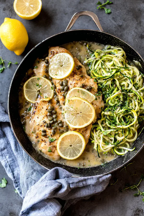 Lemon Chicken Piccata Zoodles