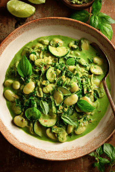 Lima Beans Green Coconut Sauce
