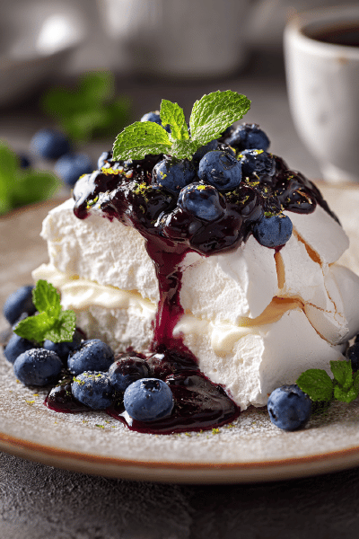 Maple Blueberry Pavlova