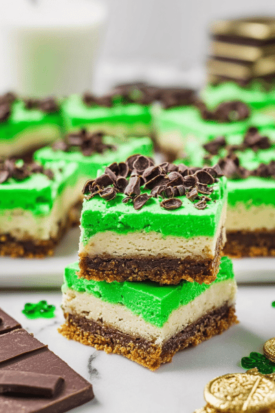 Mint Swirl Cheesecake Bars
