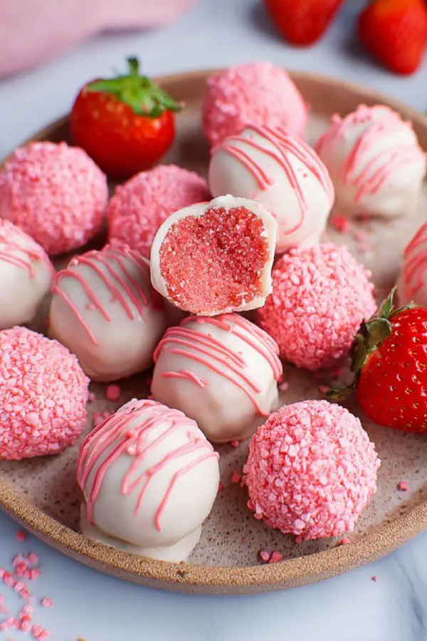 No Bake Strawberry Cheesecake Bites