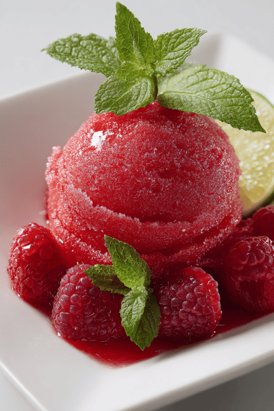 No-Cook Raspberry Lime Sorbet