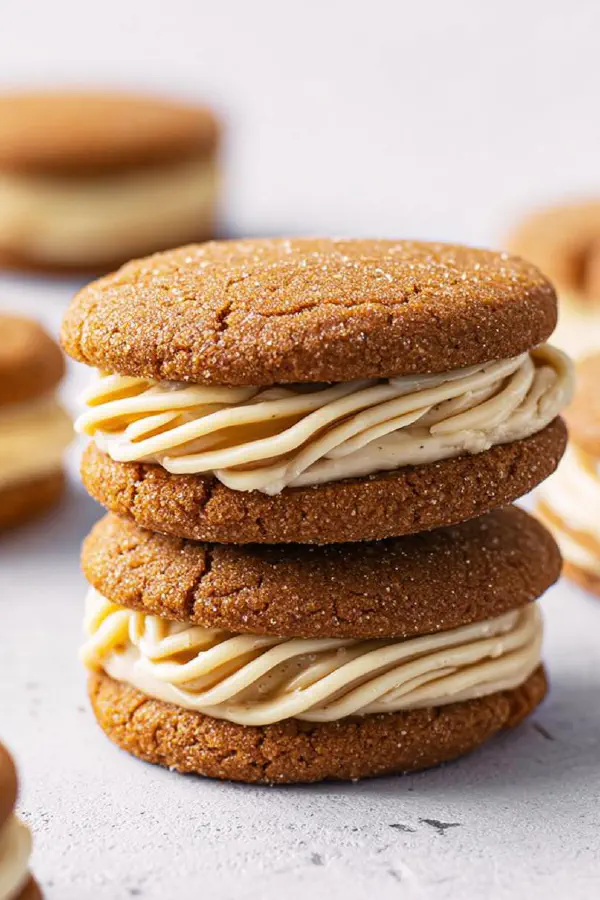 Orange Molasses Cookie Sandwiches
