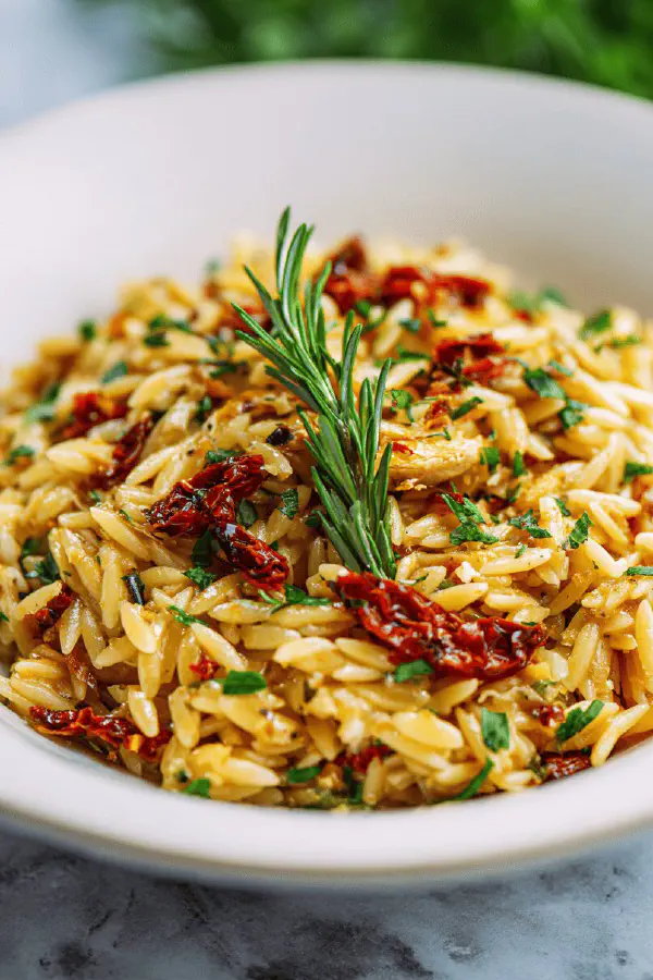Orzo with sun-dried tomatoes