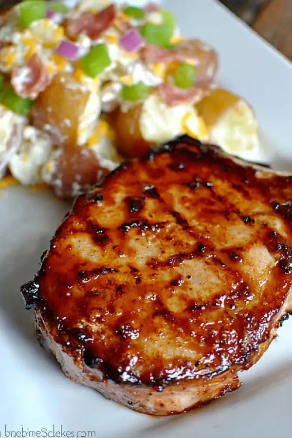 Pan-Seared BBQ Pork Chops & Loaded Potato Salad
