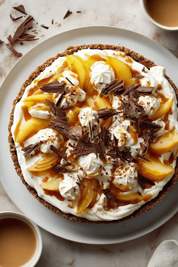 Pear Caramel Cake with Cream Cheese Whip