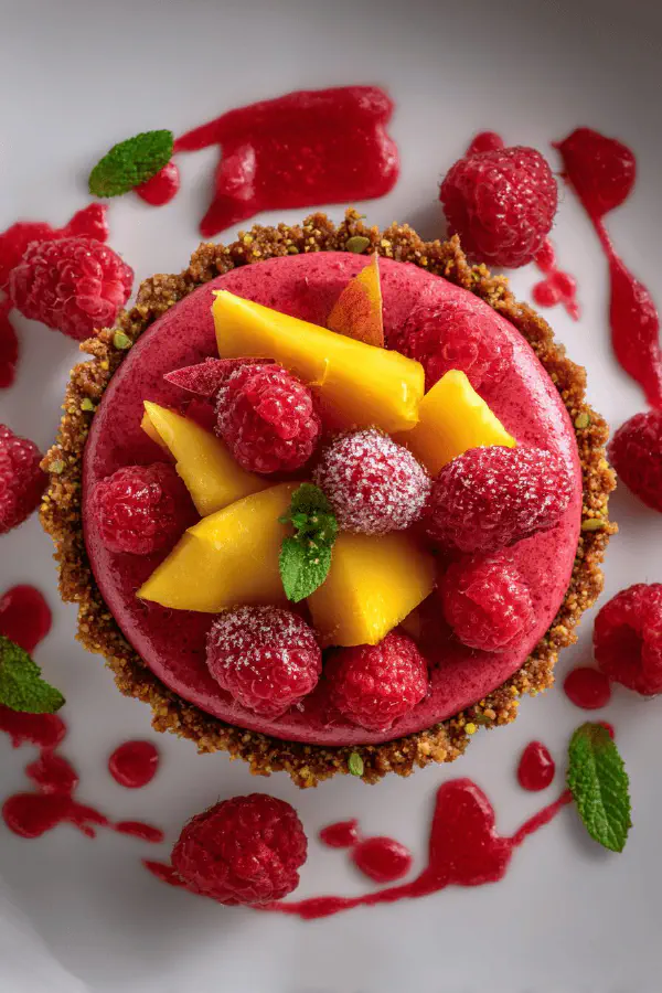 Pistachio Raspberry Mousse Tart