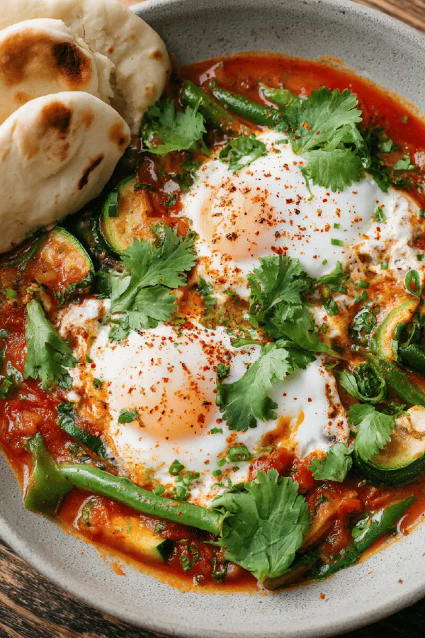 Poached Eggs Indian Tomato Sauce