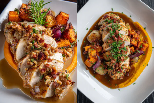 Turkey Roast Stuffed Pear Cranberry