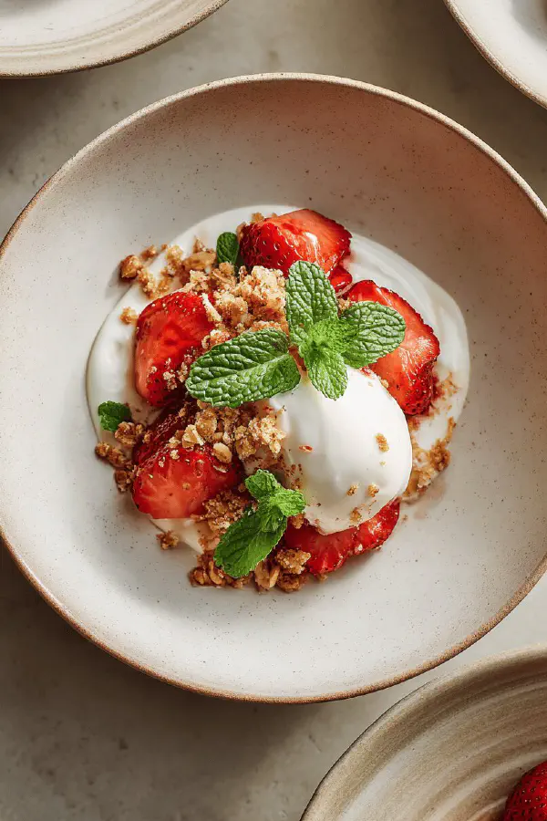 Roasted Strawberry Eton Mess