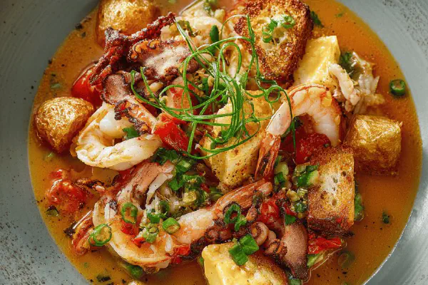 Curried Lentil Cauliflower Shrimp Soup