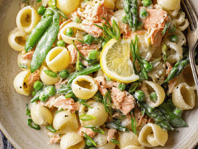 Salmon Pea Shell Pasta