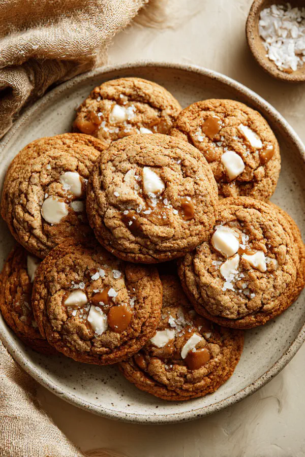 Salted Caramel White Chocolate Cookies